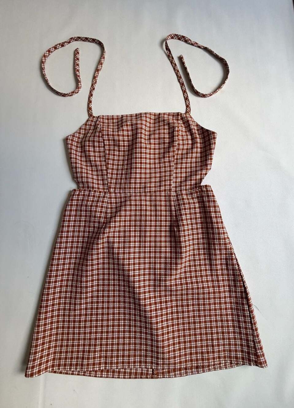 Lottie Moss Womens Ruffle Gingham Mini Dress Red White Tie